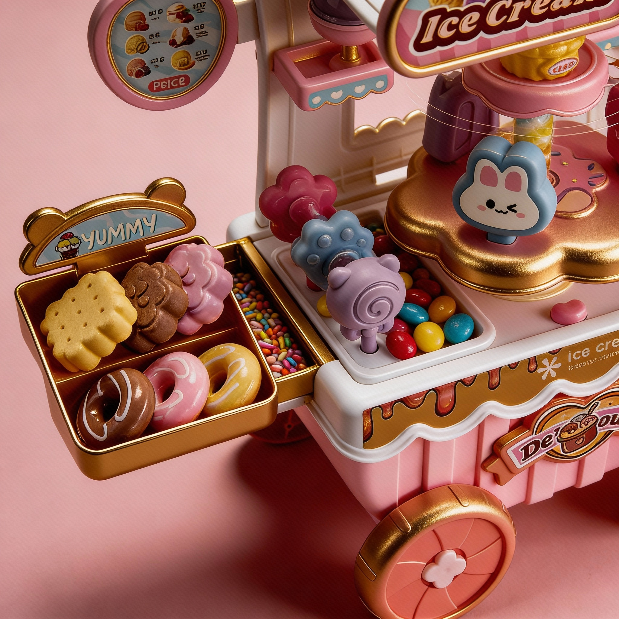 Cart 5 Ice Cream Dessert Trolley  with Lights & Music - Image 6