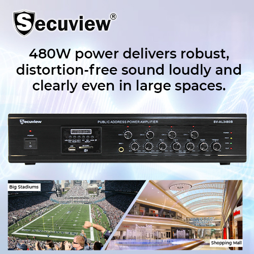 Secuview 480W PA System Amplifier (4 Zones) - Image 3