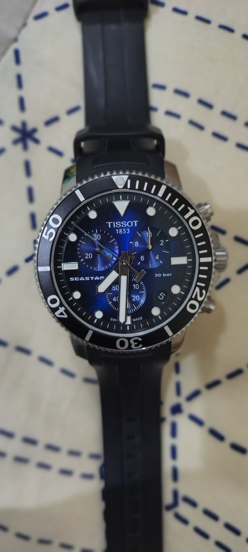 Tissot swiss made sport blue dial quartz - Image 1