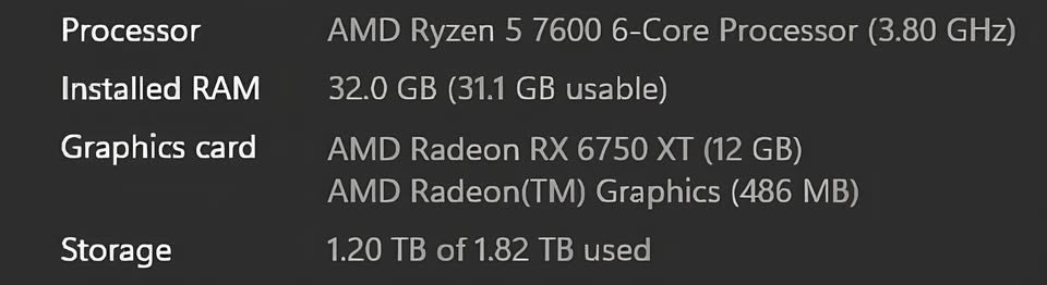 Gaming PC Setup Ryzen 5 7600 + RX 6750 XT | 32GB DDR5 | Dual 280Hz IPS - Image 6