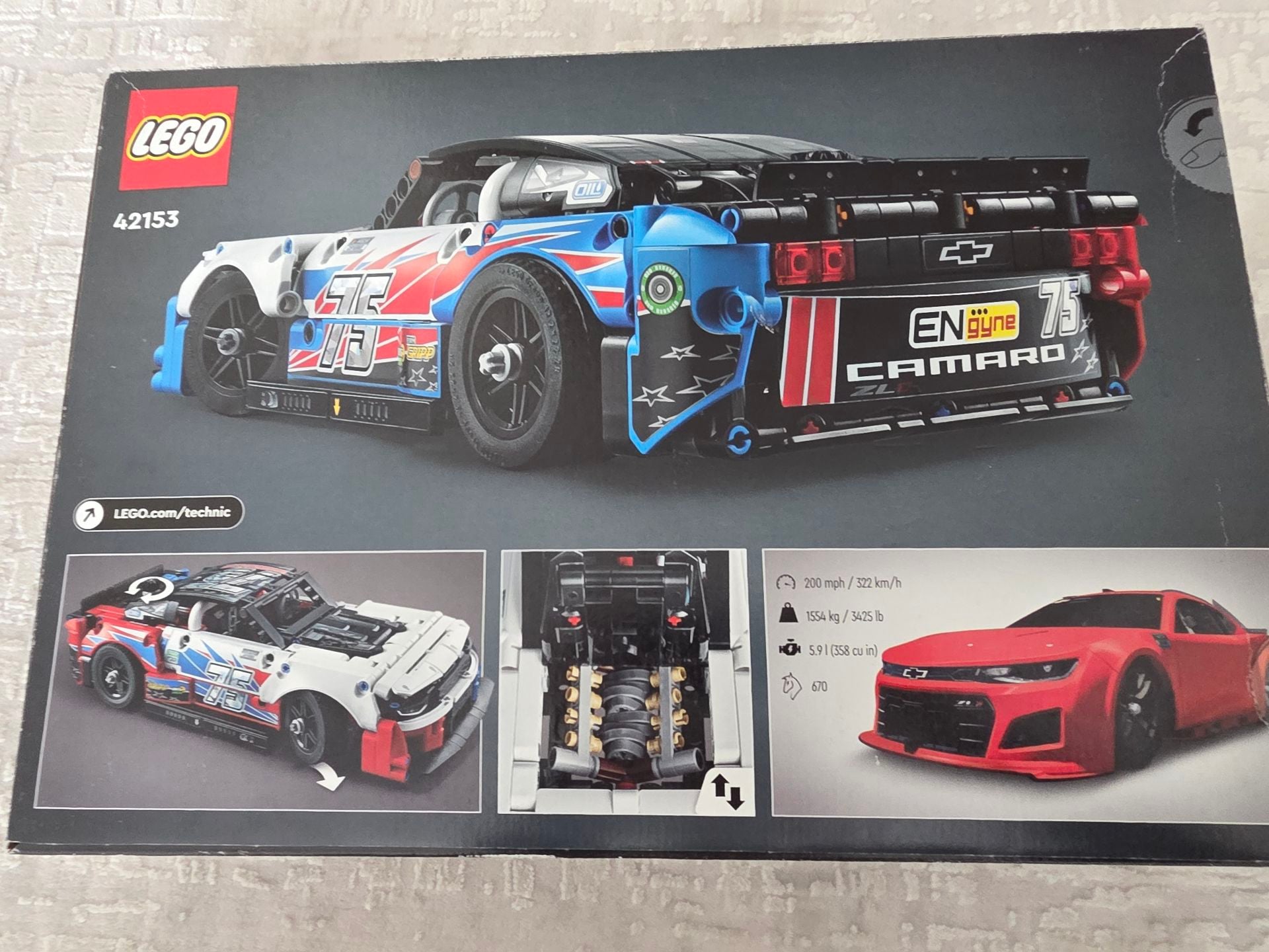 LEGO Technic Set Number 42153 NASCAR Next Gen Chevrolet Camaro 9+ - Image 2