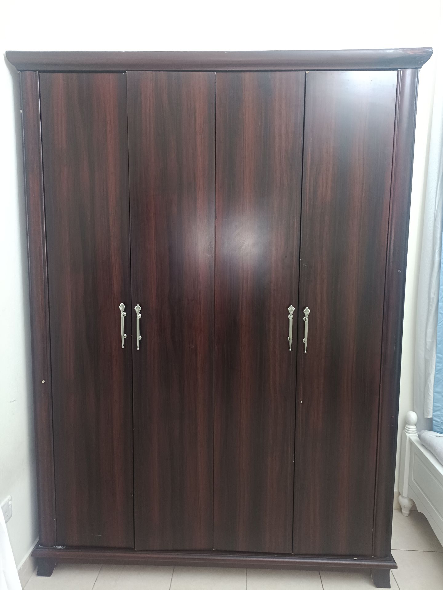 Solid wood handmade vintage style bed with cupboard  - Image 5