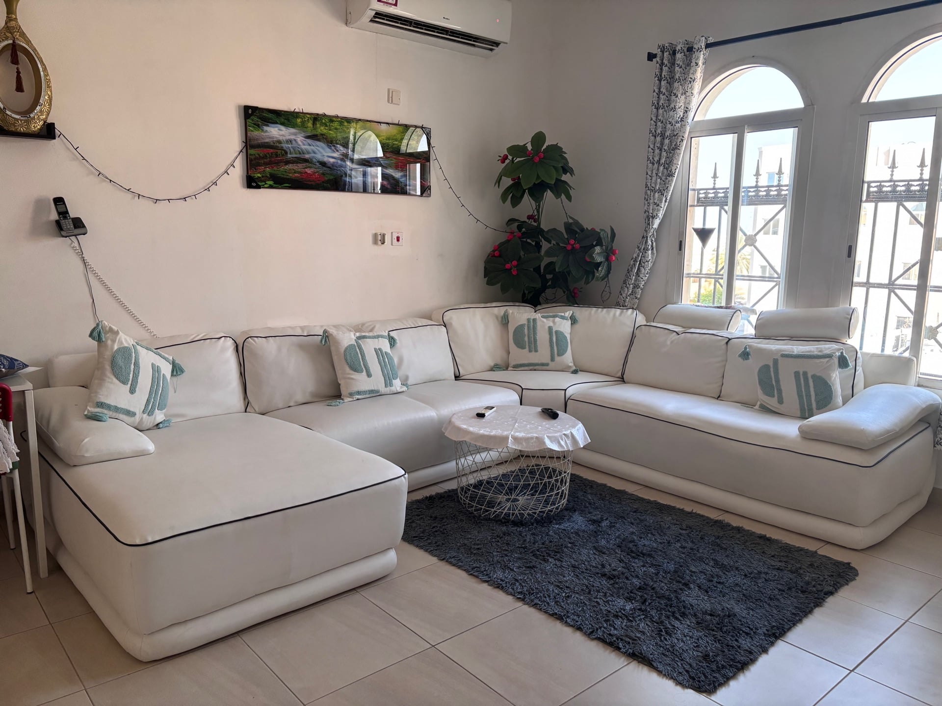 Large L shape white sofa perfect condition  - Image 2