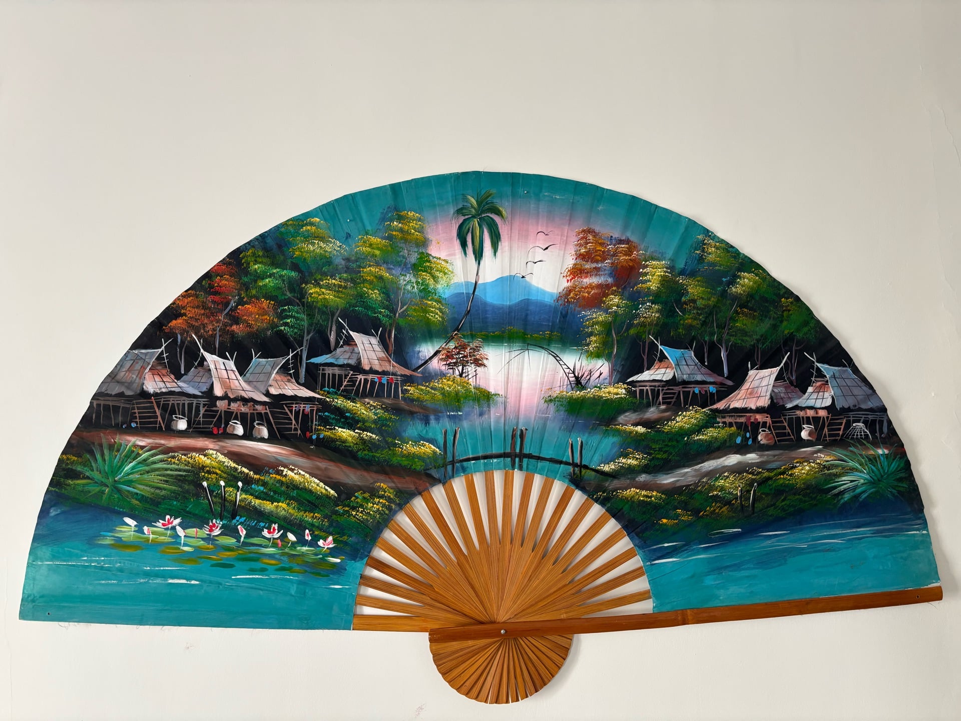 Wall decoration poster/ japanese fan shaped poster with scenery  - Image 2