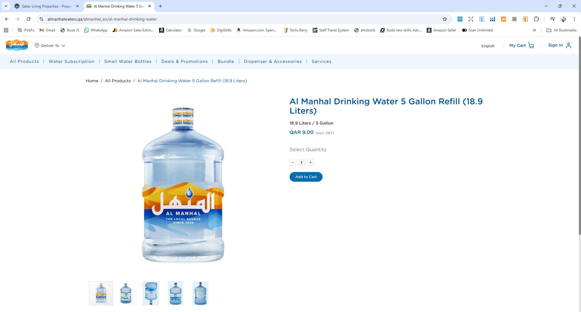 4 Manhal Water 5 gallan bottles - Image 3