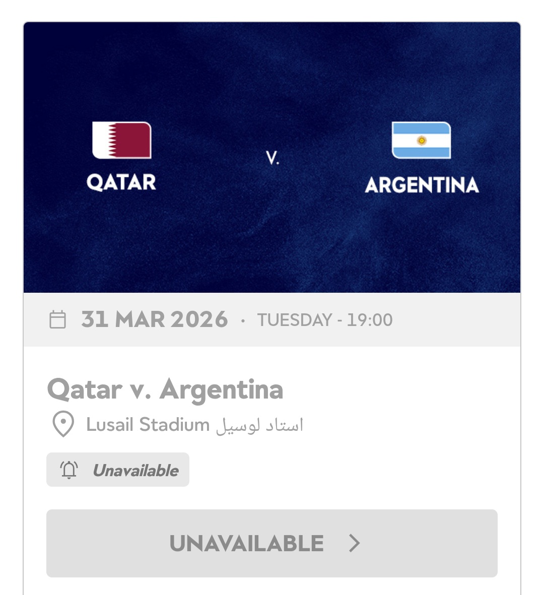 SPAIN VS ARGENTINA and QATAR VS ARGENTINA TICKET FOR SELL - Image 3