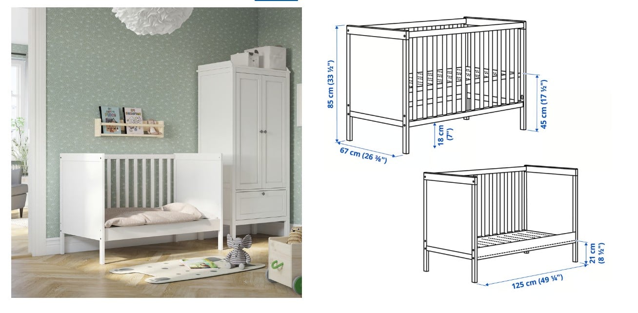 Ikea Baby Crib and Mattresses - Image 2