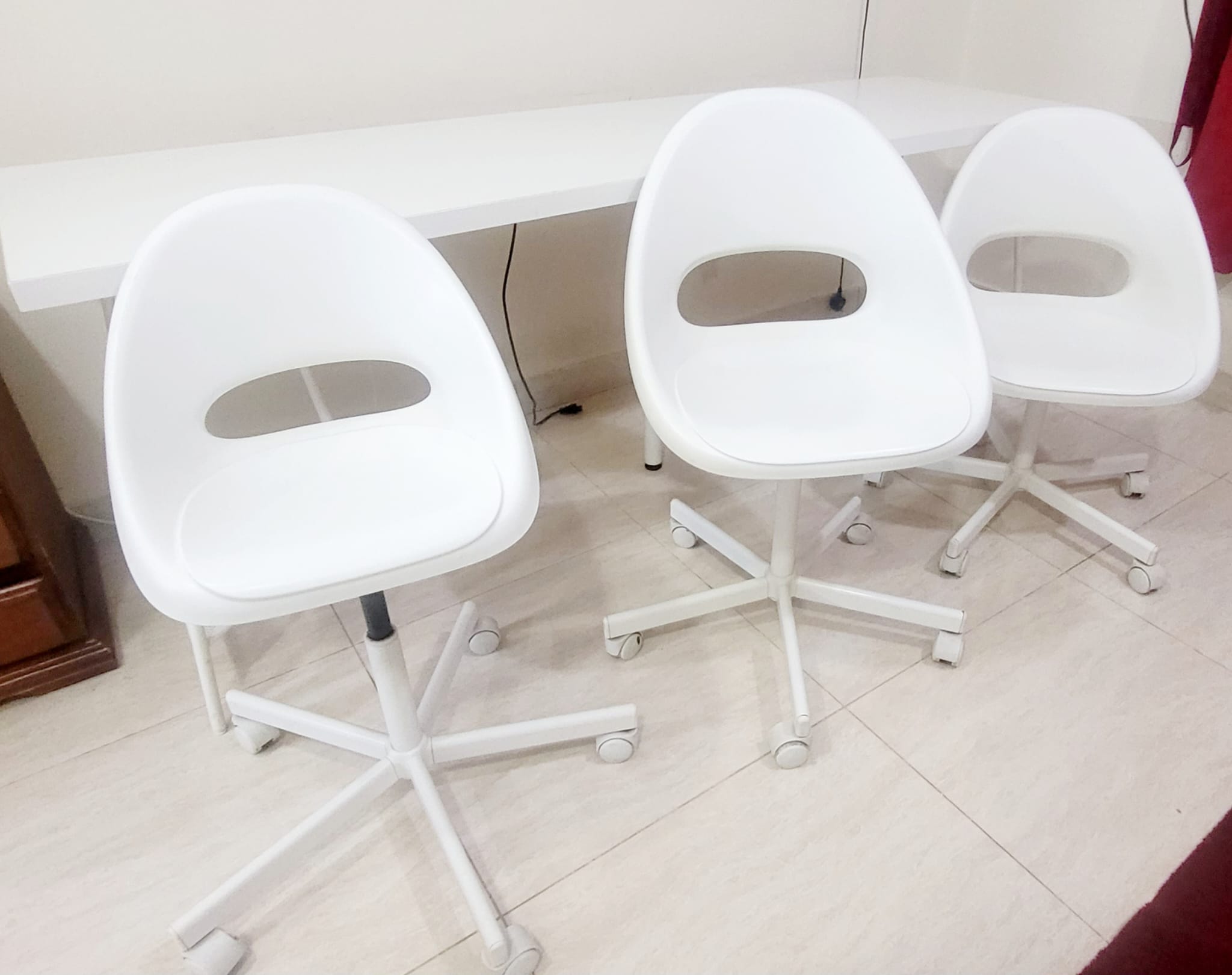 IKEA long study table with 3 chairs. Very good quality  - Image 6