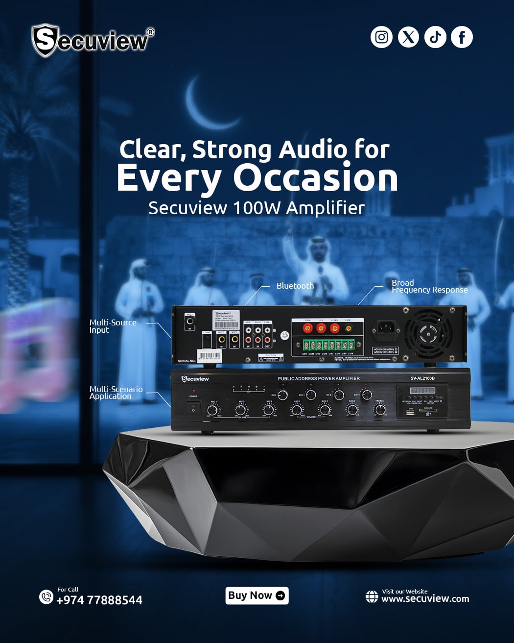 Secuview 100W Public Address Power Amplifier - Image 1