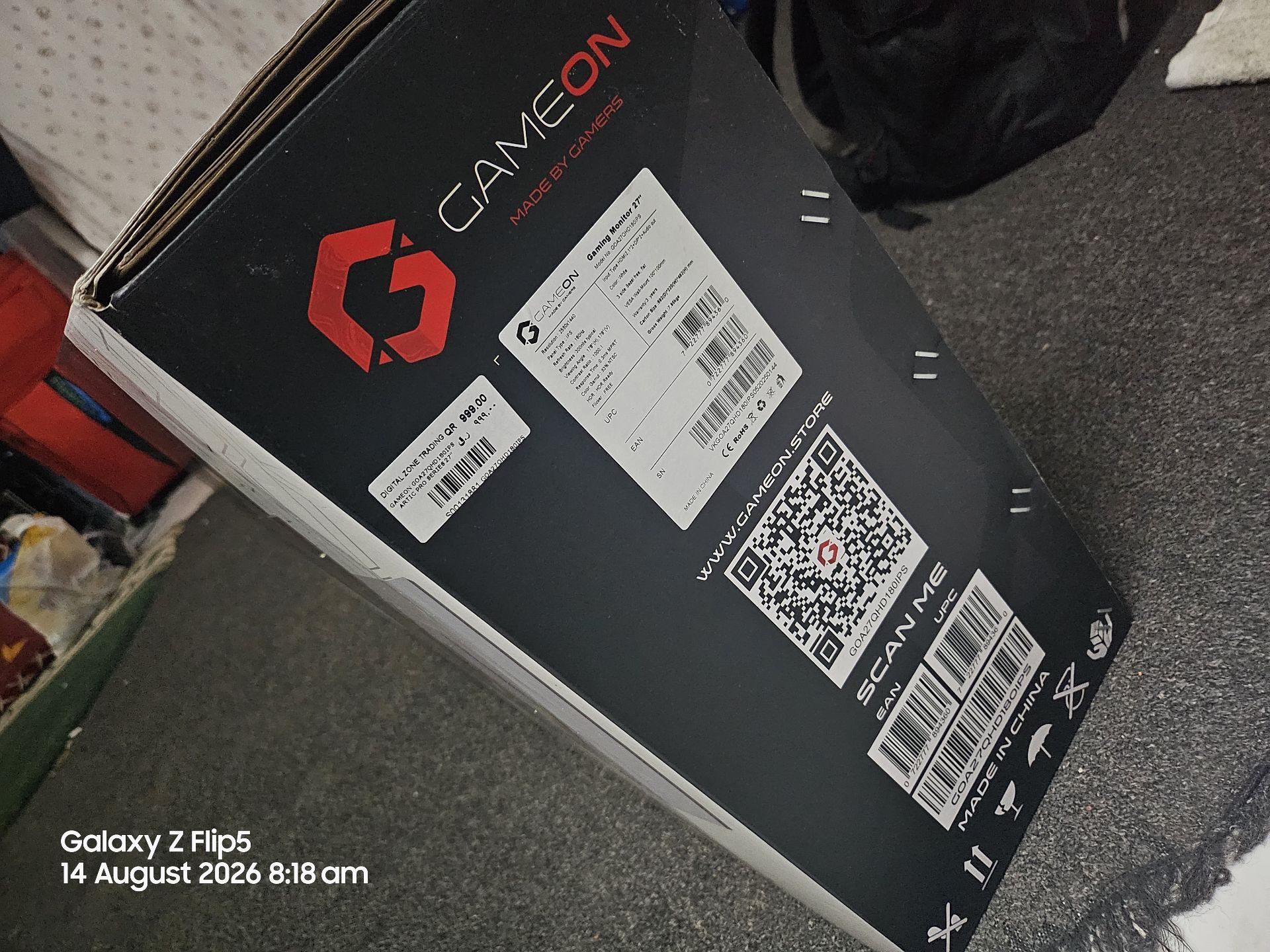 Gameon Arctic Pro Series 27" QHD Gaming Monitor (Excellent Condition) - Image 9
