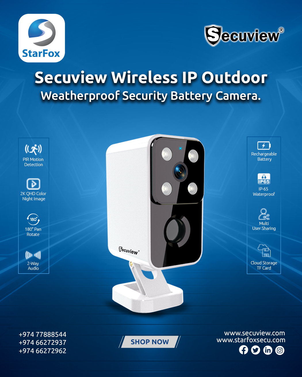 Secuview Wireless IP Outdoor Weatherproof Security Battery Camera - Image 1