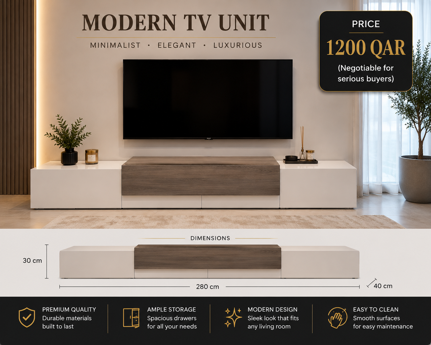 New condition Morden tv table - Image 3