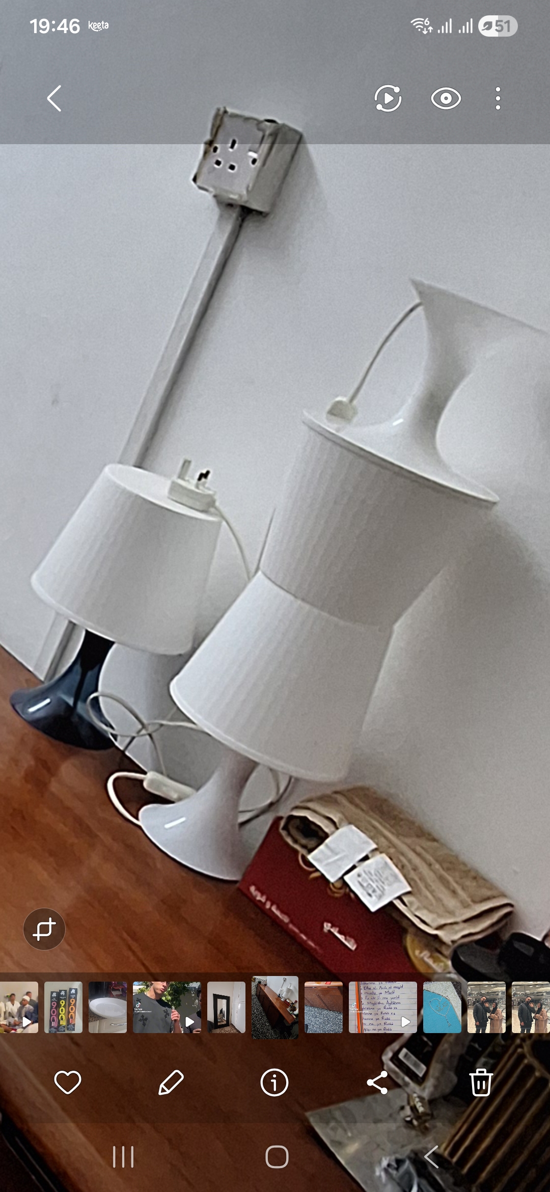 X3 small lamps & x1 large corner lamp - Image 3