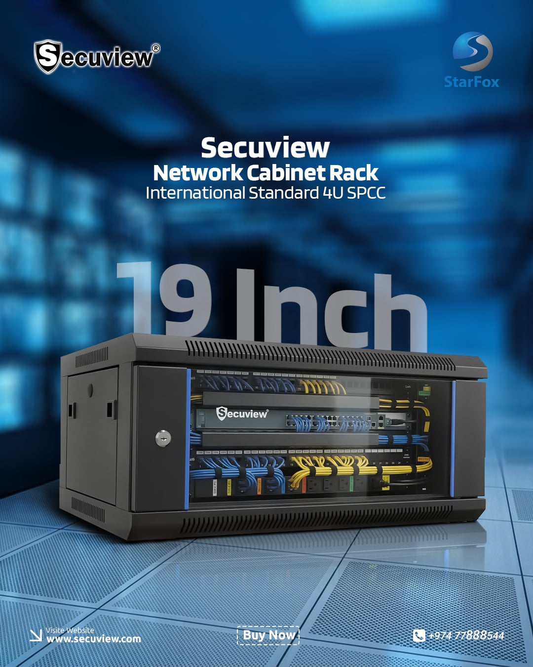 19 Inch International Standard 4U SPCC Network Cabinet - Image 1