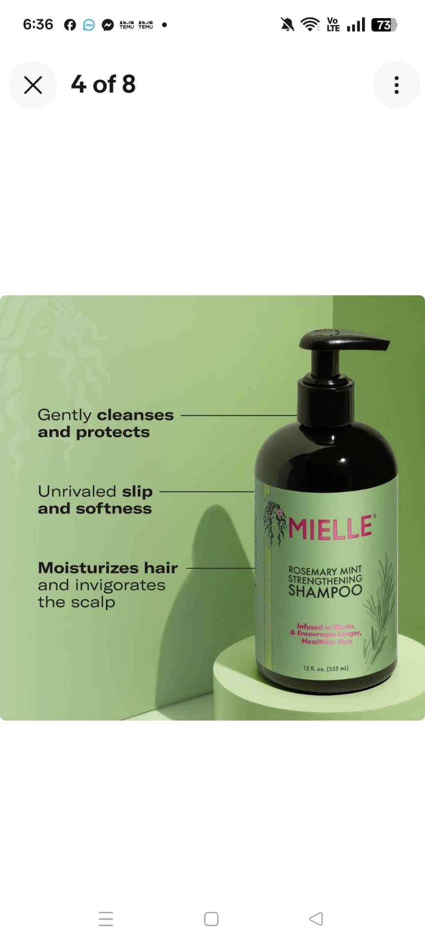 Rosemary Mint Hair Strengthening Shampoo  - Image 3