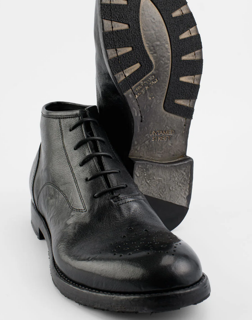Italian Aston Imperial Black Leather Chukka Boots - Image 5