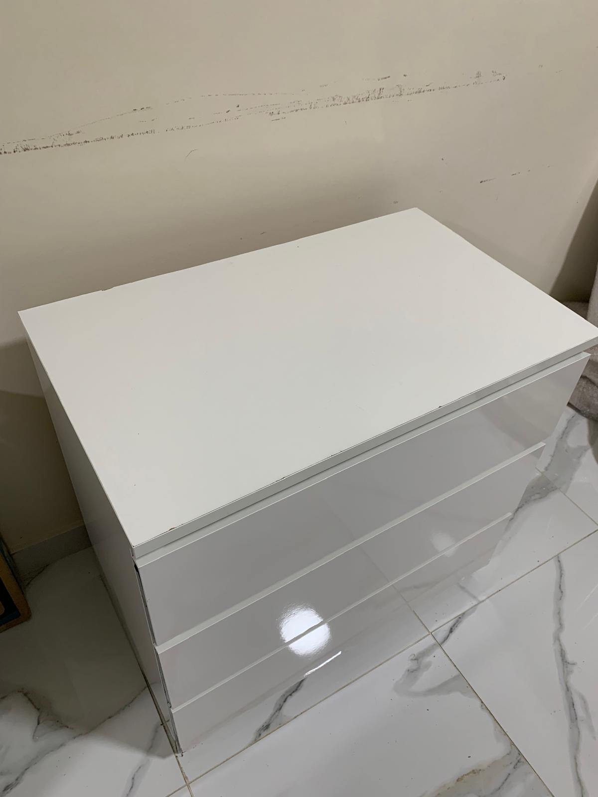 Modern White 3-Drawer Storage Cabinet - Image 2
