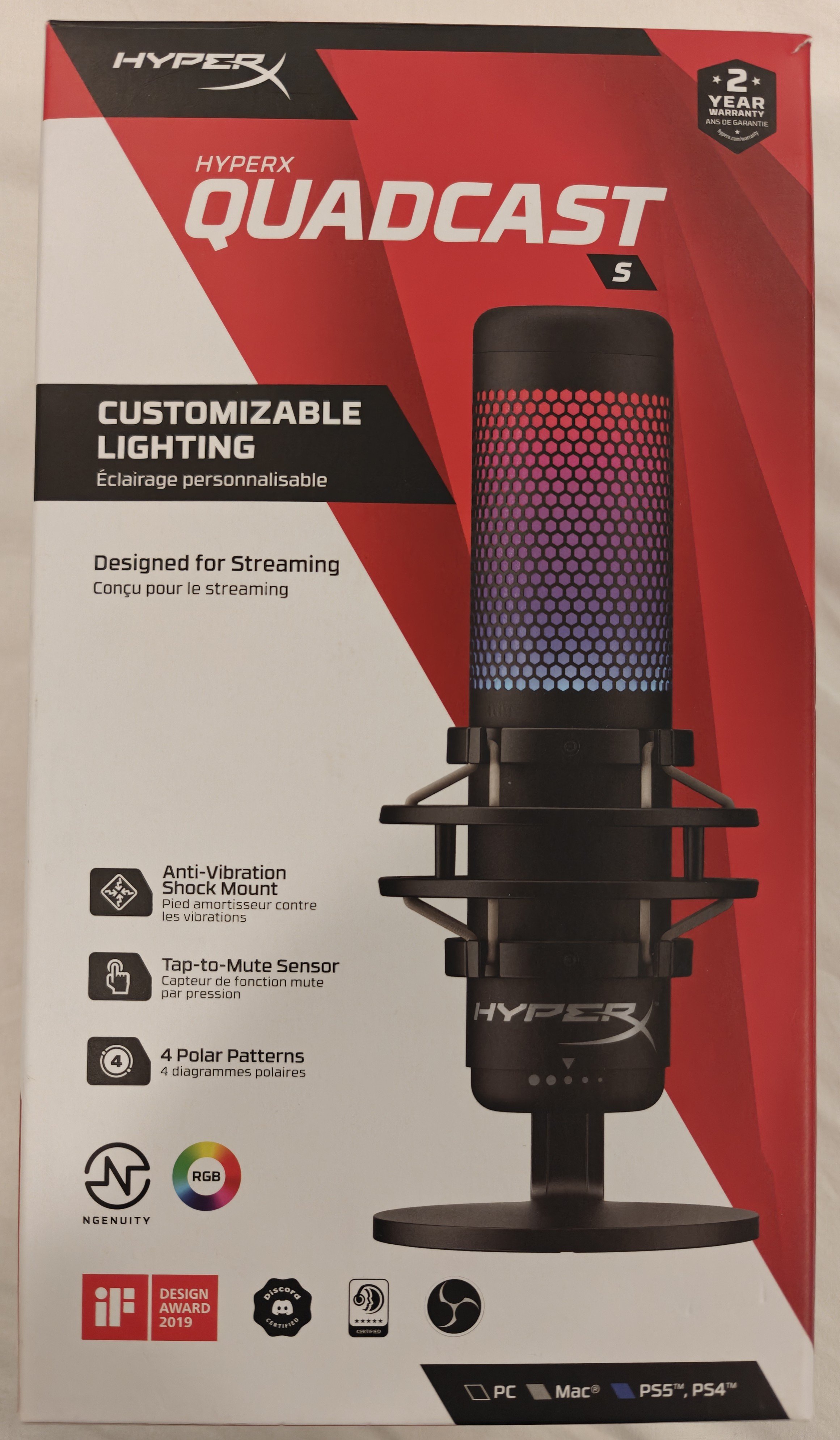 HyperX QuadCast S Microphone (Brand New, Unused , Under Warranty) - Image 1