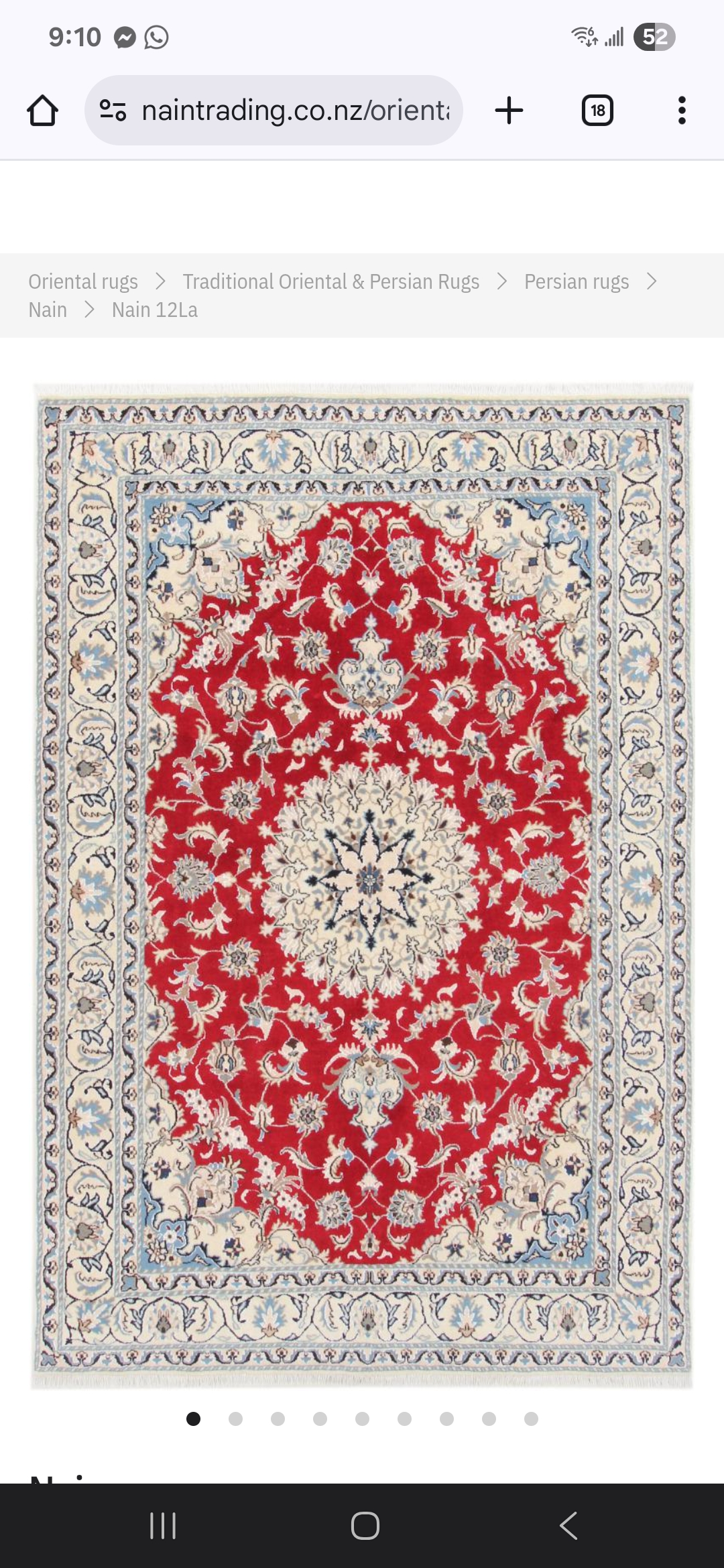 Hand made iranian nine rug  - Image 3