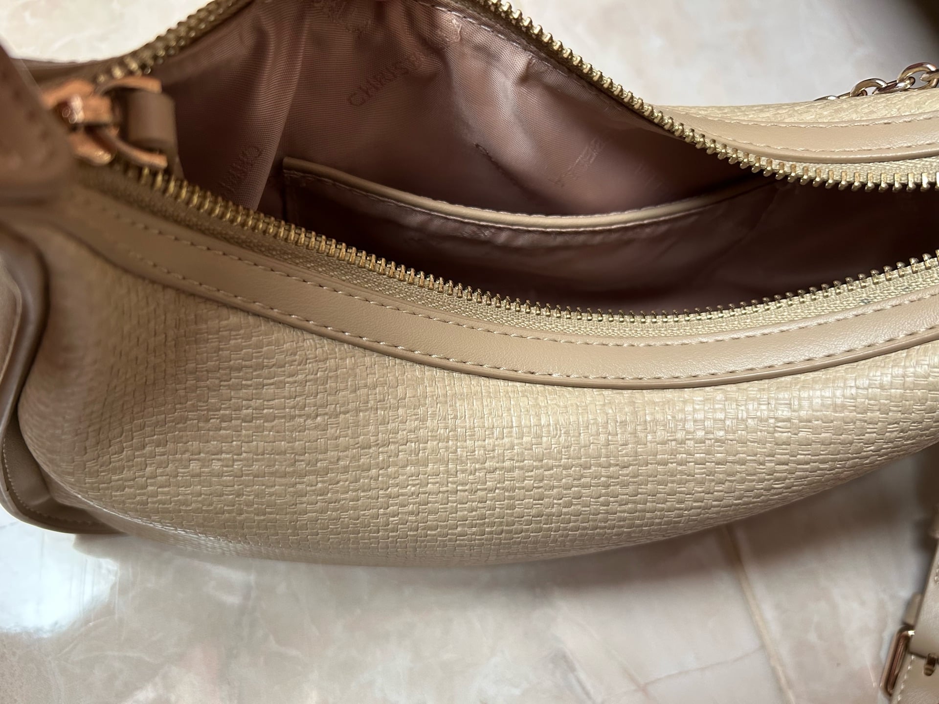 Beige Shoulder/Crossbody Bag - Image 5