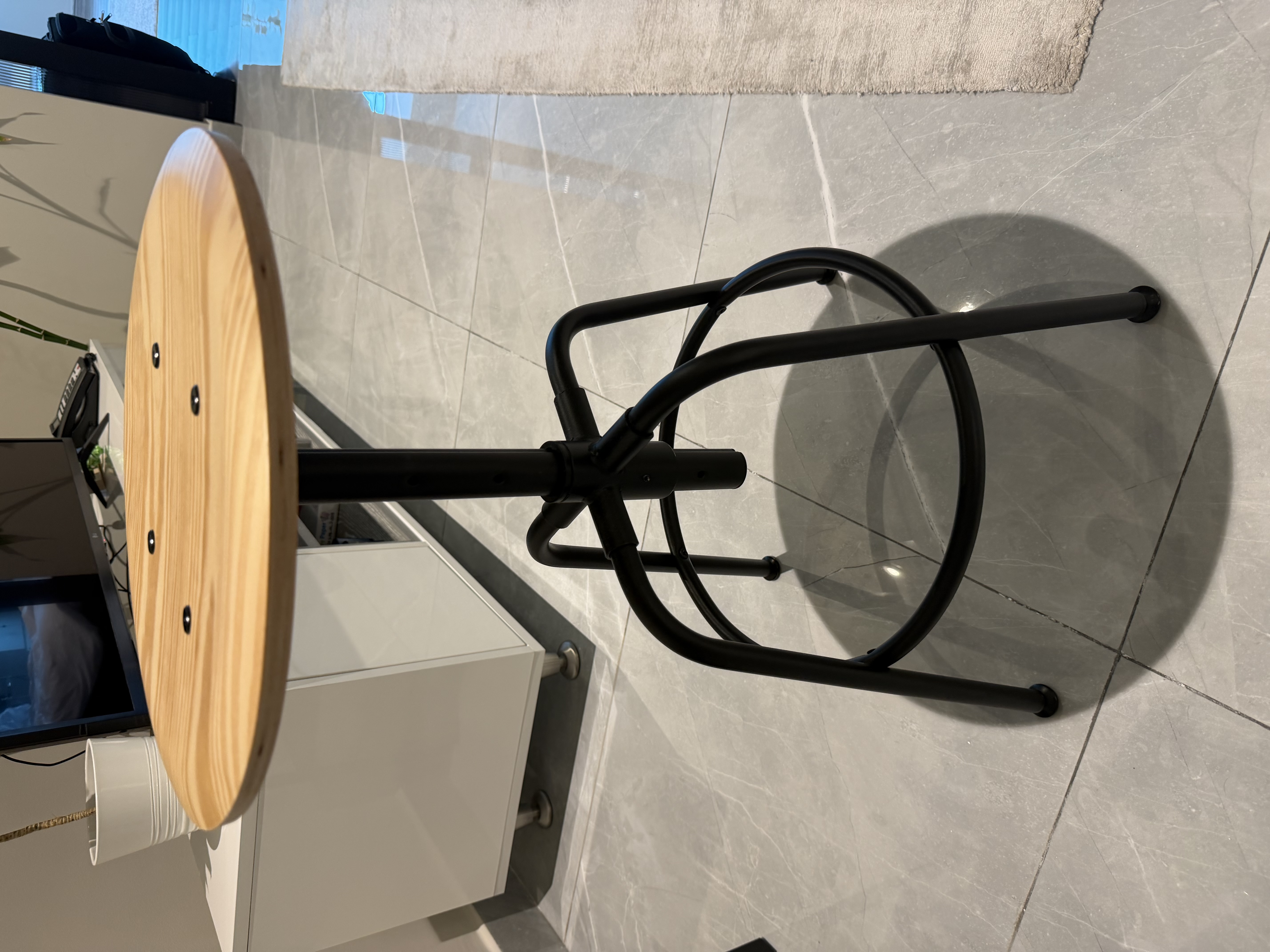 IKEA stool pine/black - Image 2
