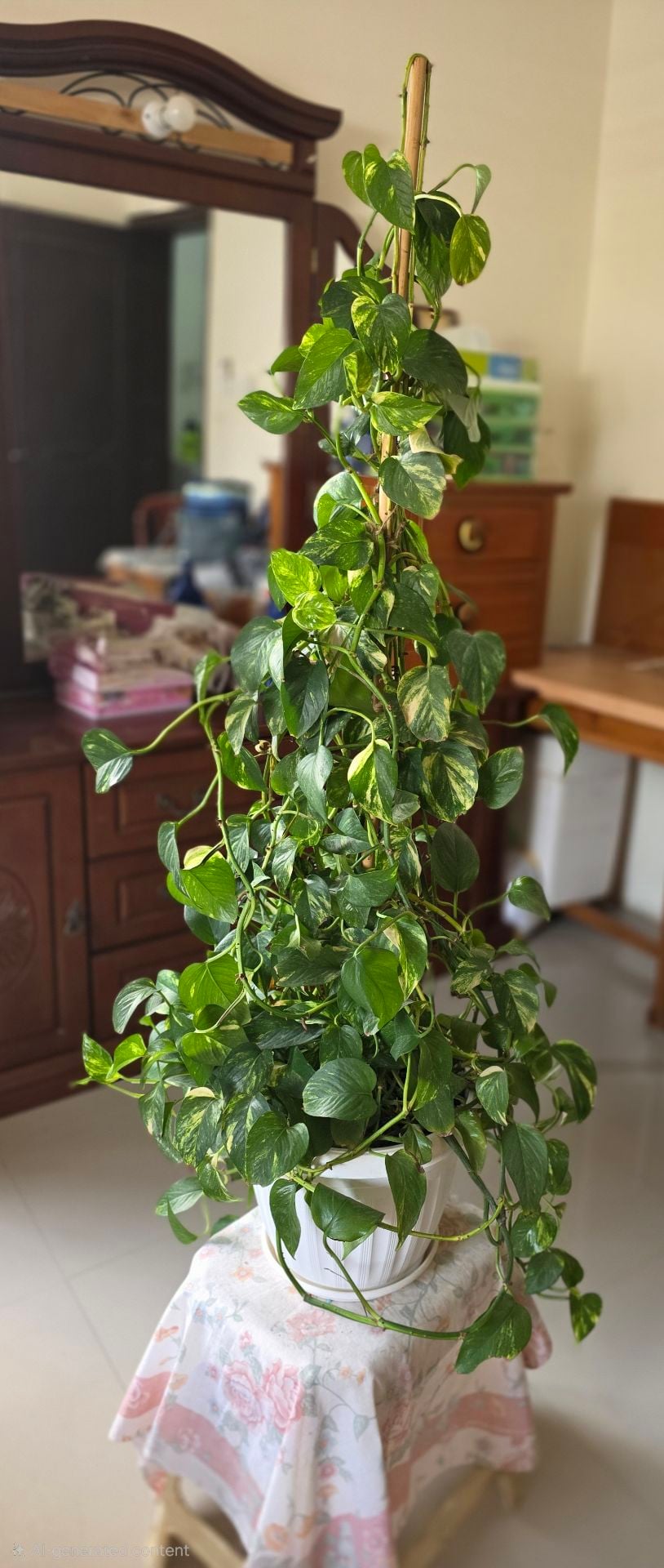 ​🌿 Extra Large & Bushy Money Plant (Golden Pothos) with Tall Support 🌿 - Image 2
