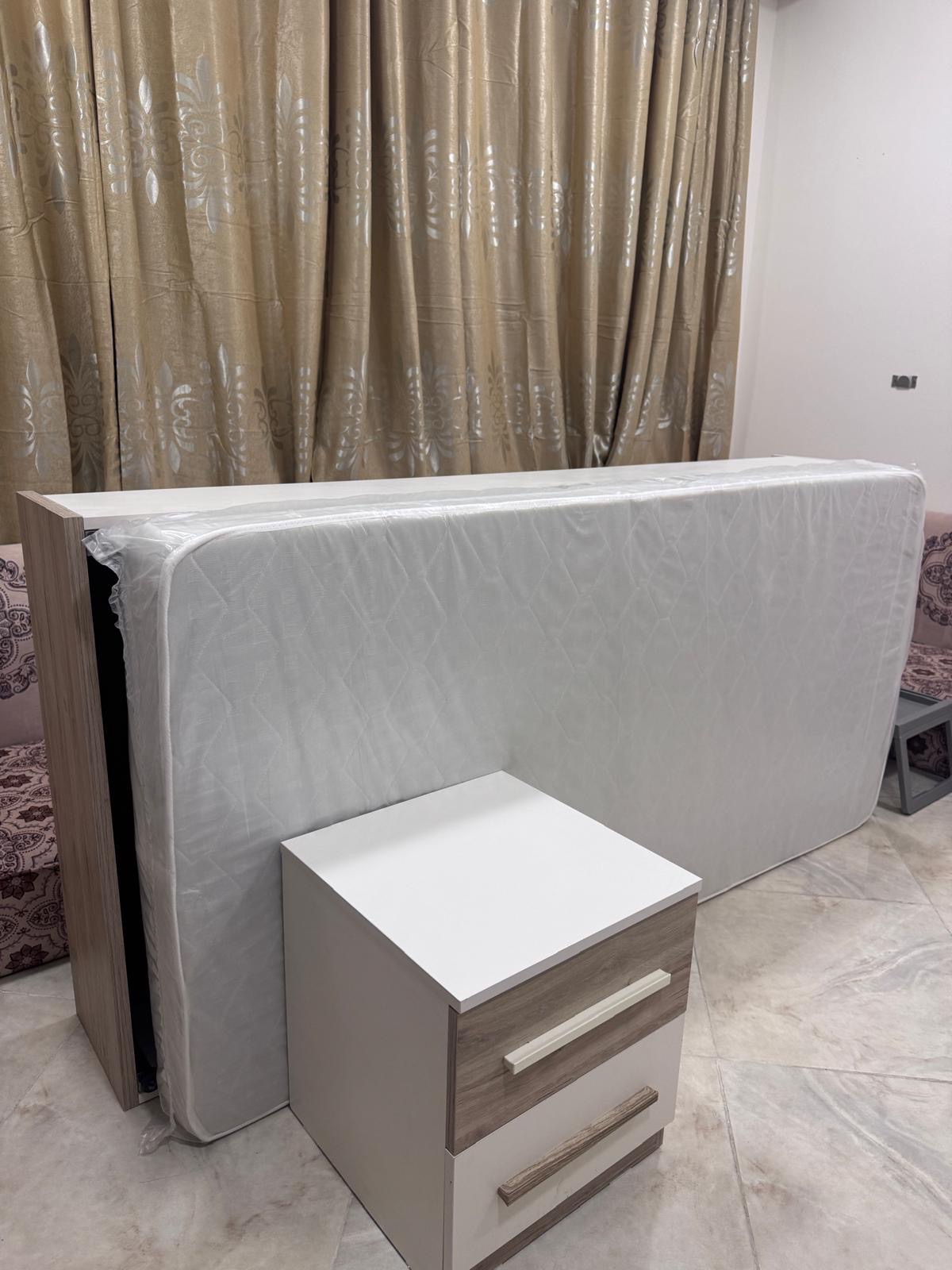 Single bed with mattress, side table, dressing table for sale - Image 3