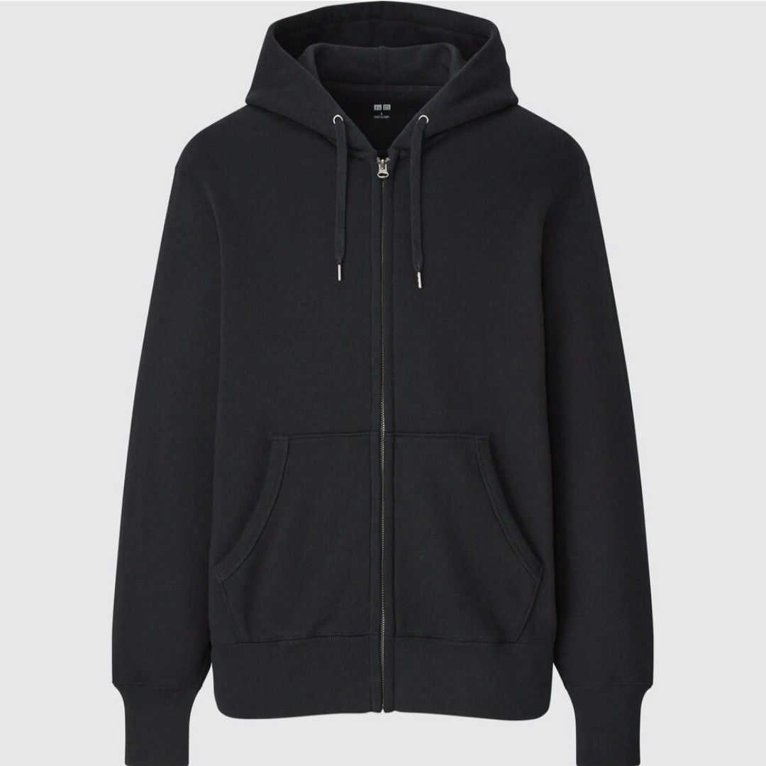 Brand New UNIQLO Sweat Full-Zip Hoodie (SIZE Large) Black - Image 2