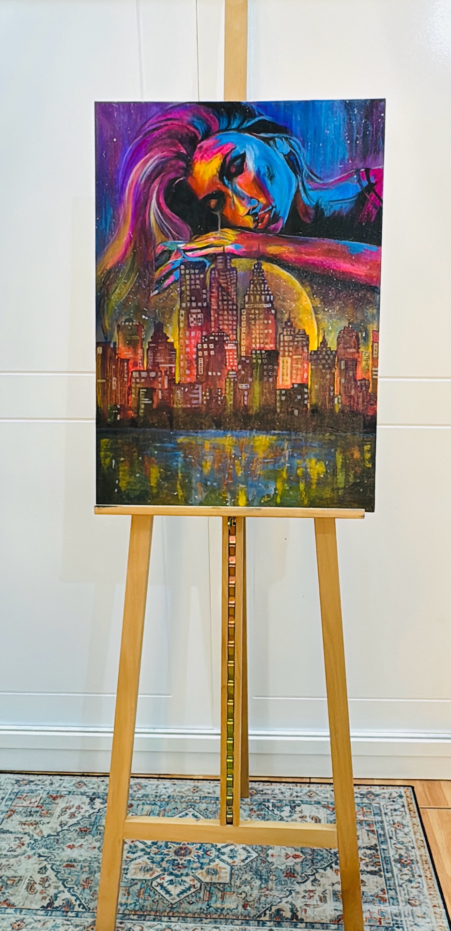 Dreamscape City – Original Hand Painted Canvas (50x70cm) - Image 3