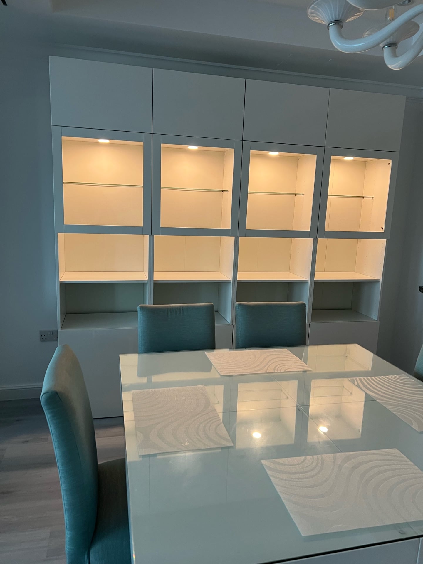 Square Solid wood Dining Table with tempered glass top - Image 8