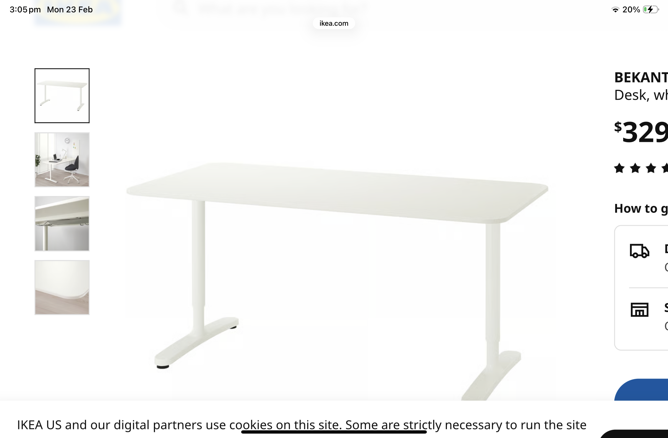 IKEA desk with drawer unit - Image 3