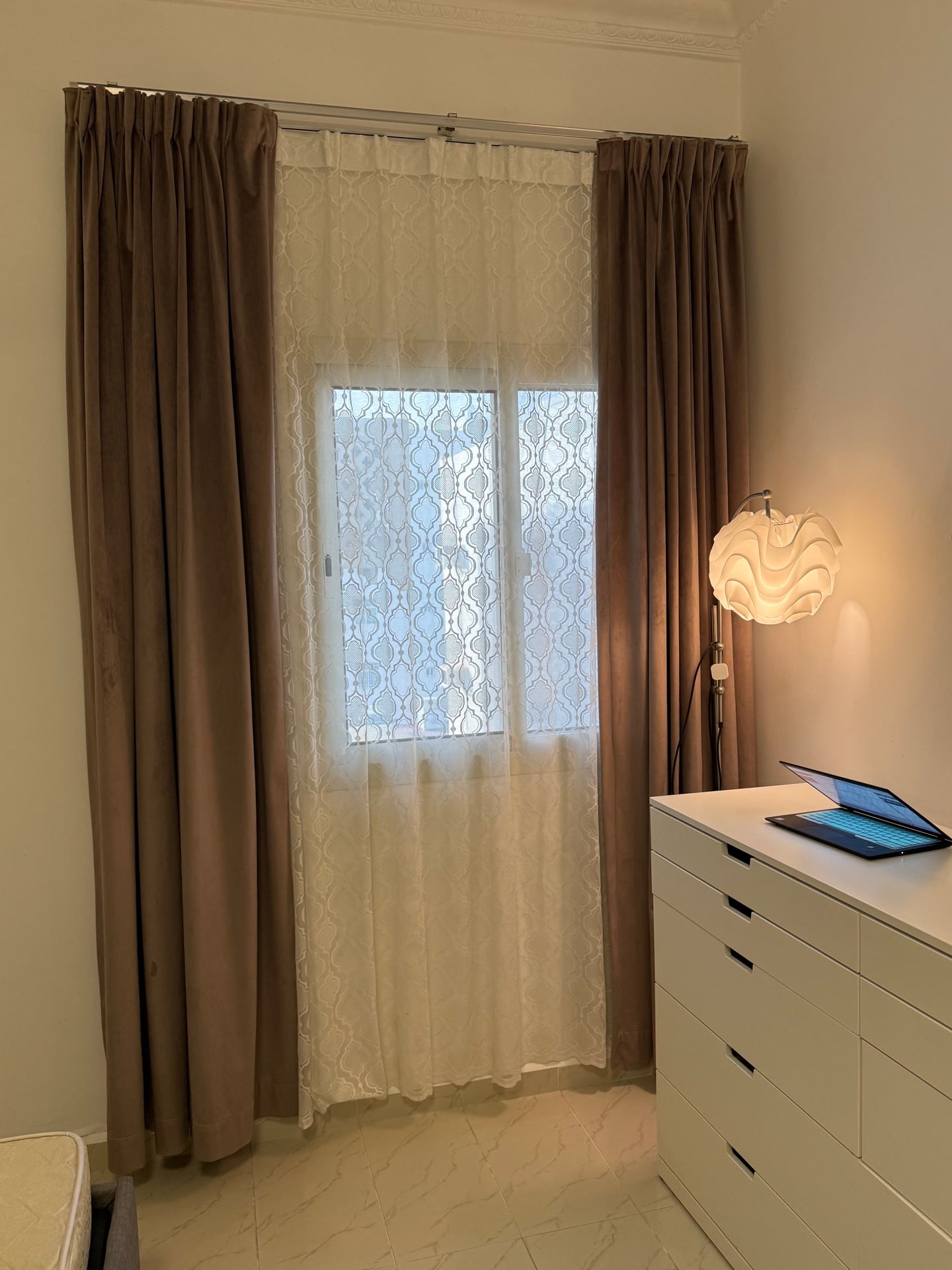 Custom made curtains + rails - Image 1
