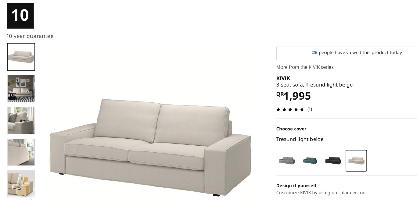 IKEA Kivik 3 seater Sofa - Image 5