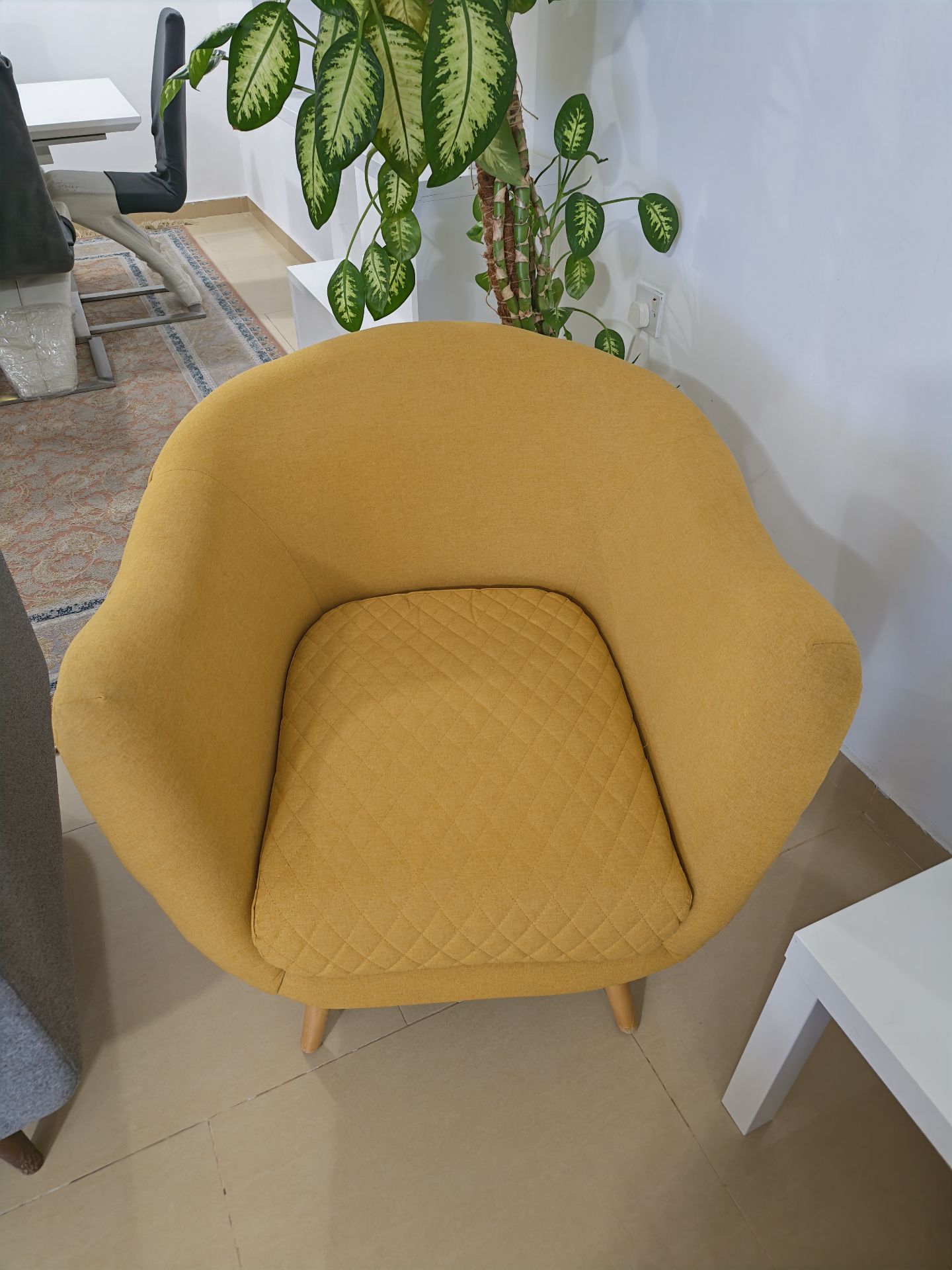 Modern Mustard Yellow Accent Chair – Scandi Style - Image 4