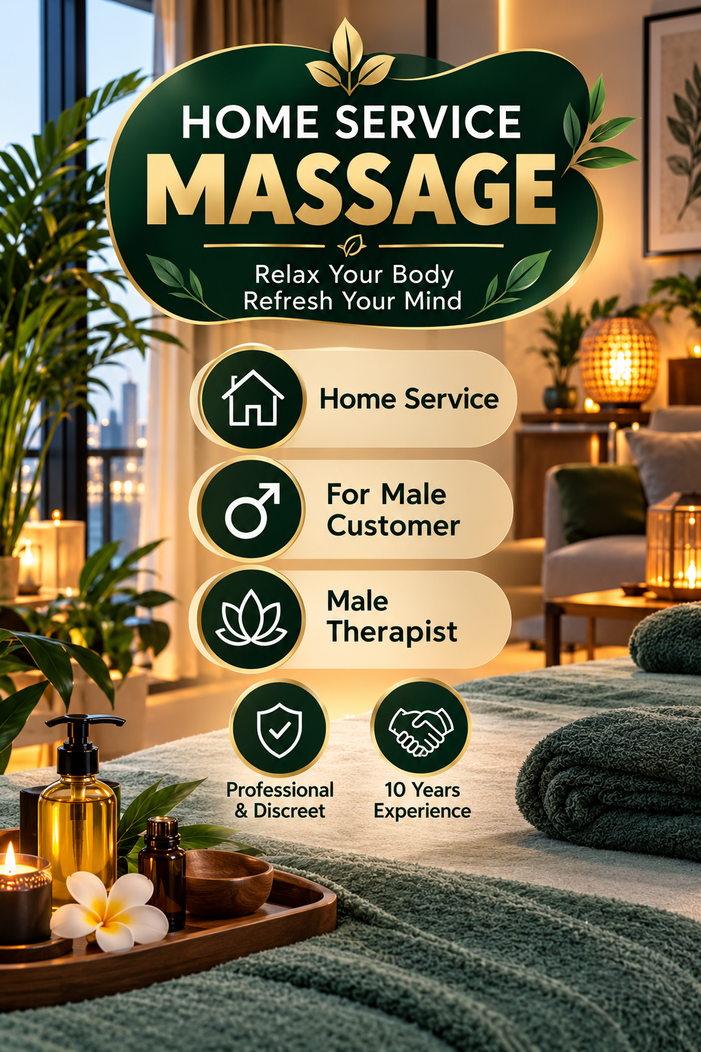 Male to male / home service massage / Qatar