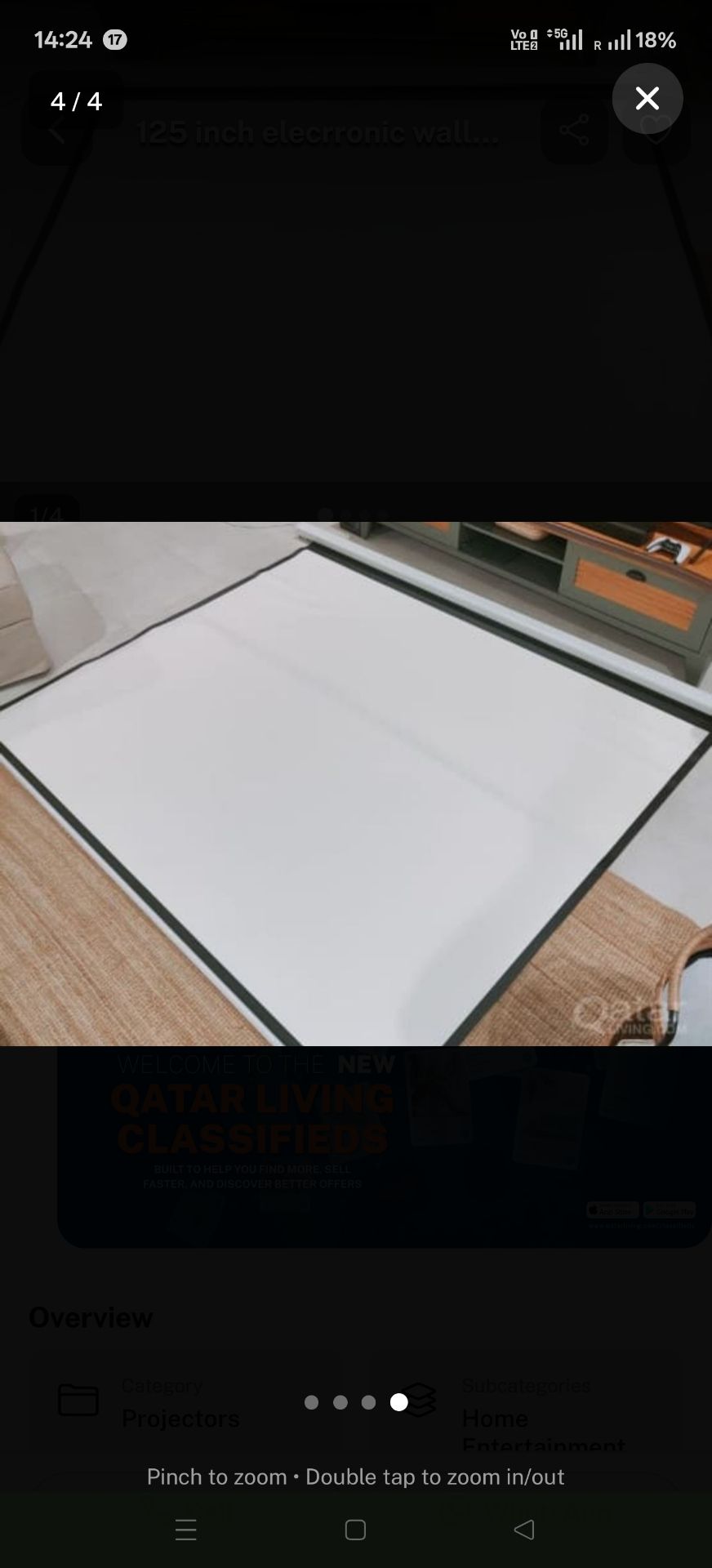 125 inch Electronic Wall Mounted Projector Screen - Image 4