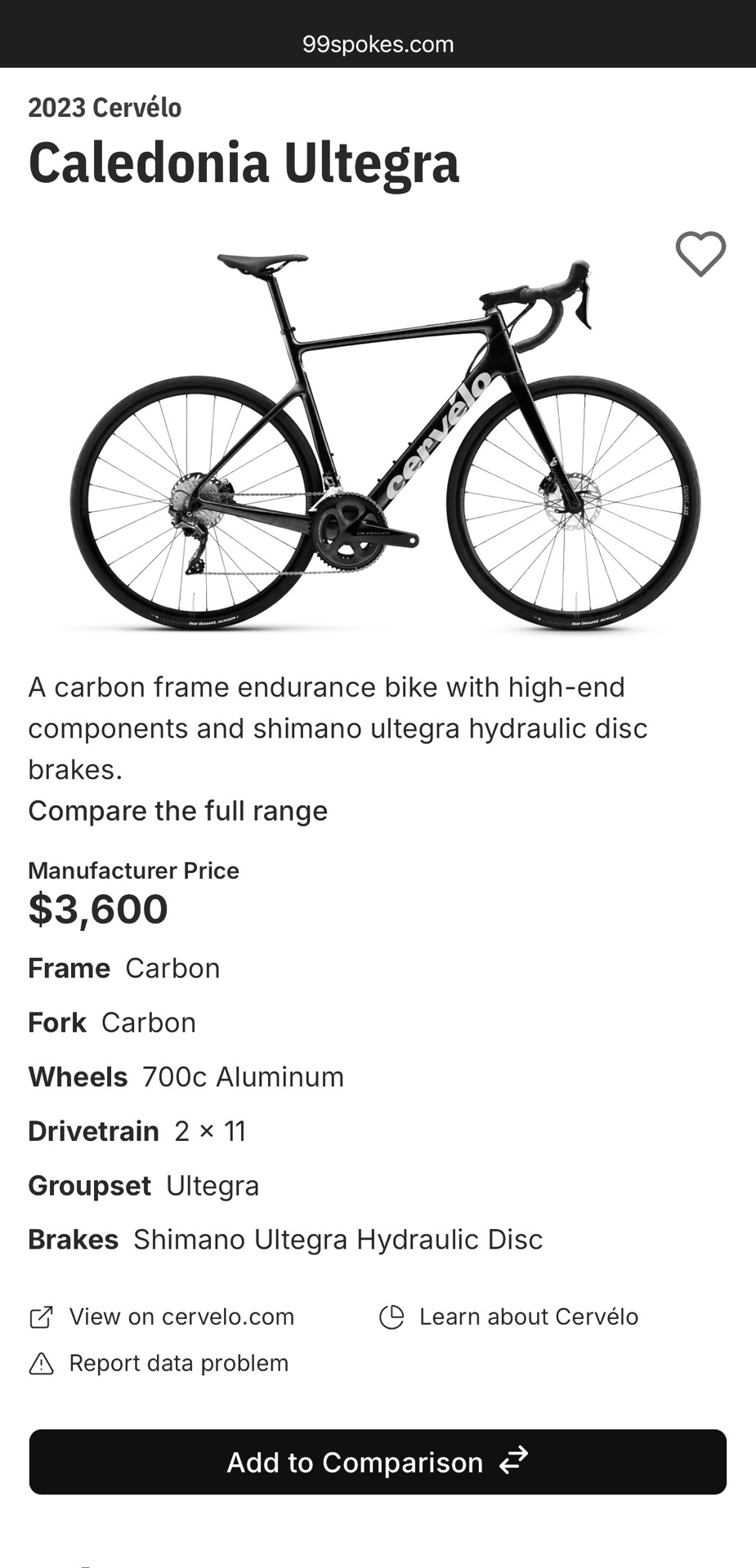 Cervelo Caledonia 2023 Carbon Roadbike Small - Image 4