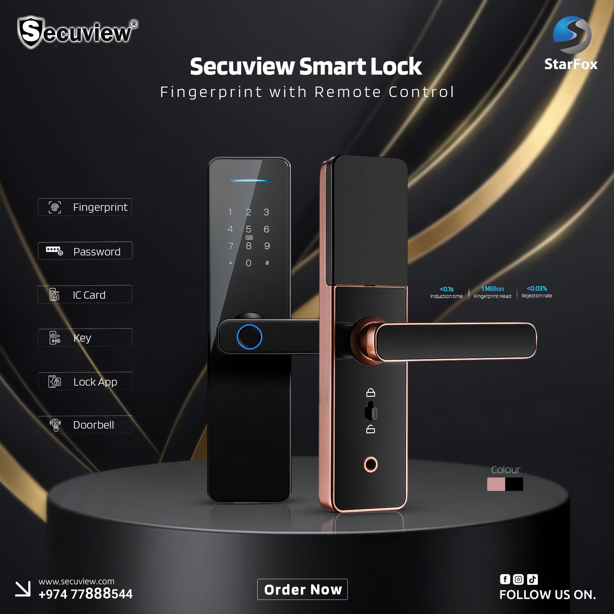 Secuview Fingerprint Smart Lock with Remote Control - Image 1