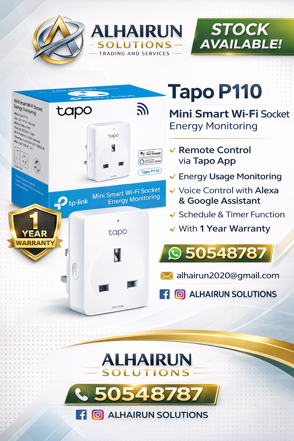 مقبس ذكي صغير Tapo P110 لمراقبة الطاقة عبر Wi-Fi - Image 4