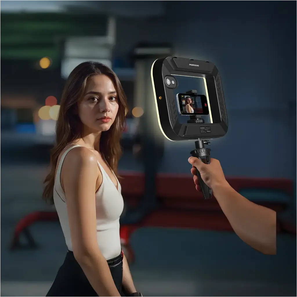 Porodo Lifestyle Handheld Ring Grip Camera & phone vlogging light - Image 4