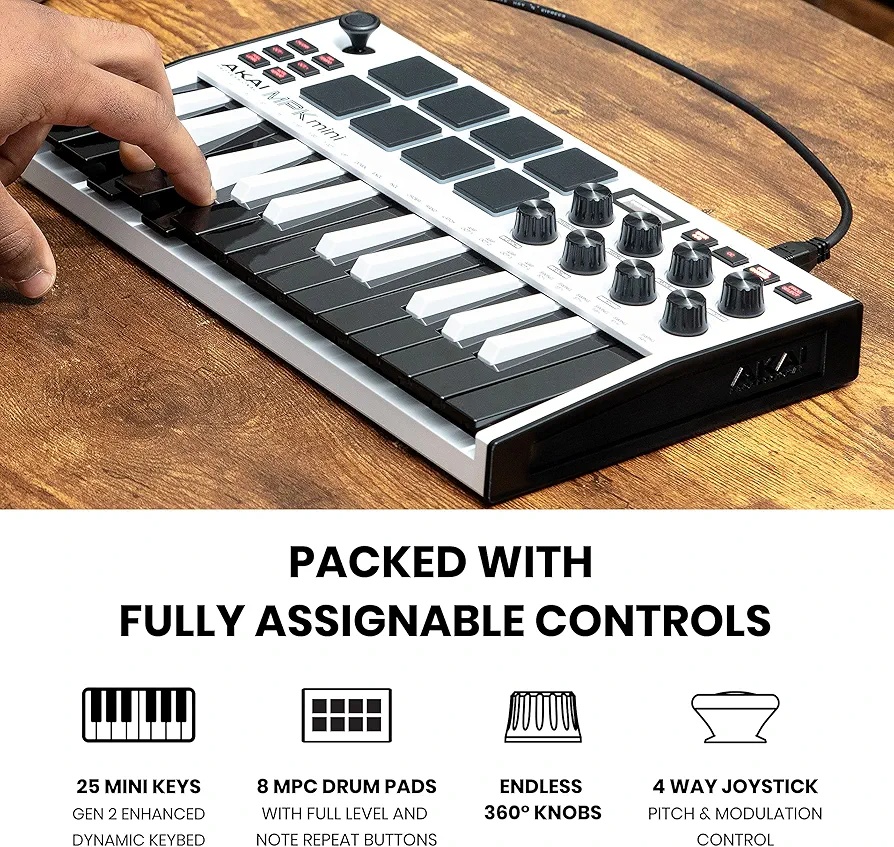 Akai Pro MPK Mini MK3 White Edition MIDI Keyboard - Image 6