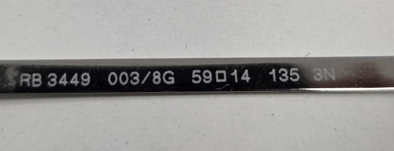 Ray Ban_RB3449 003/8G 59-14 + spare lenses - Image 2