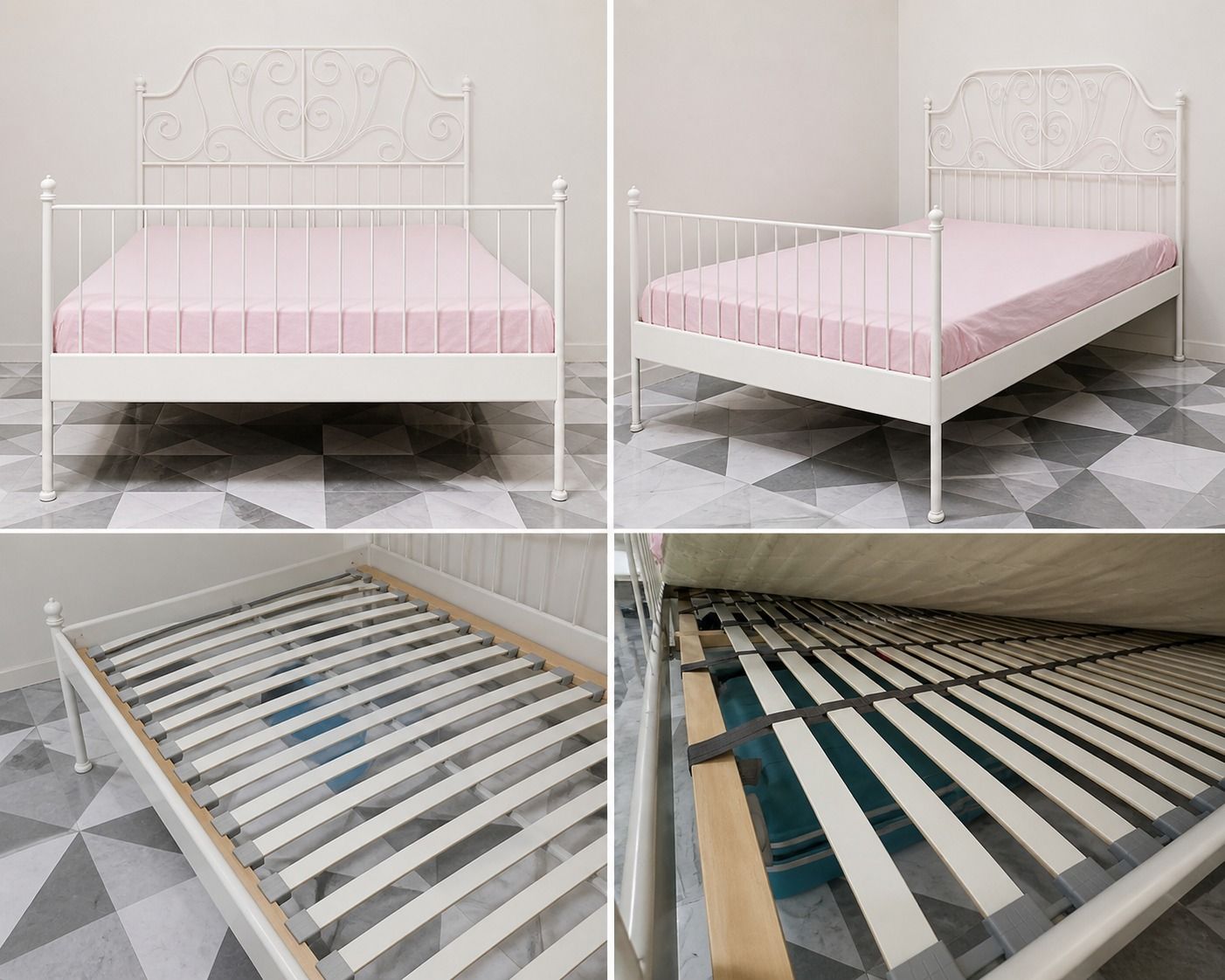 IKEA LEIRVIK King Size Bed Frame with Spring Mattress for sale - Image 1