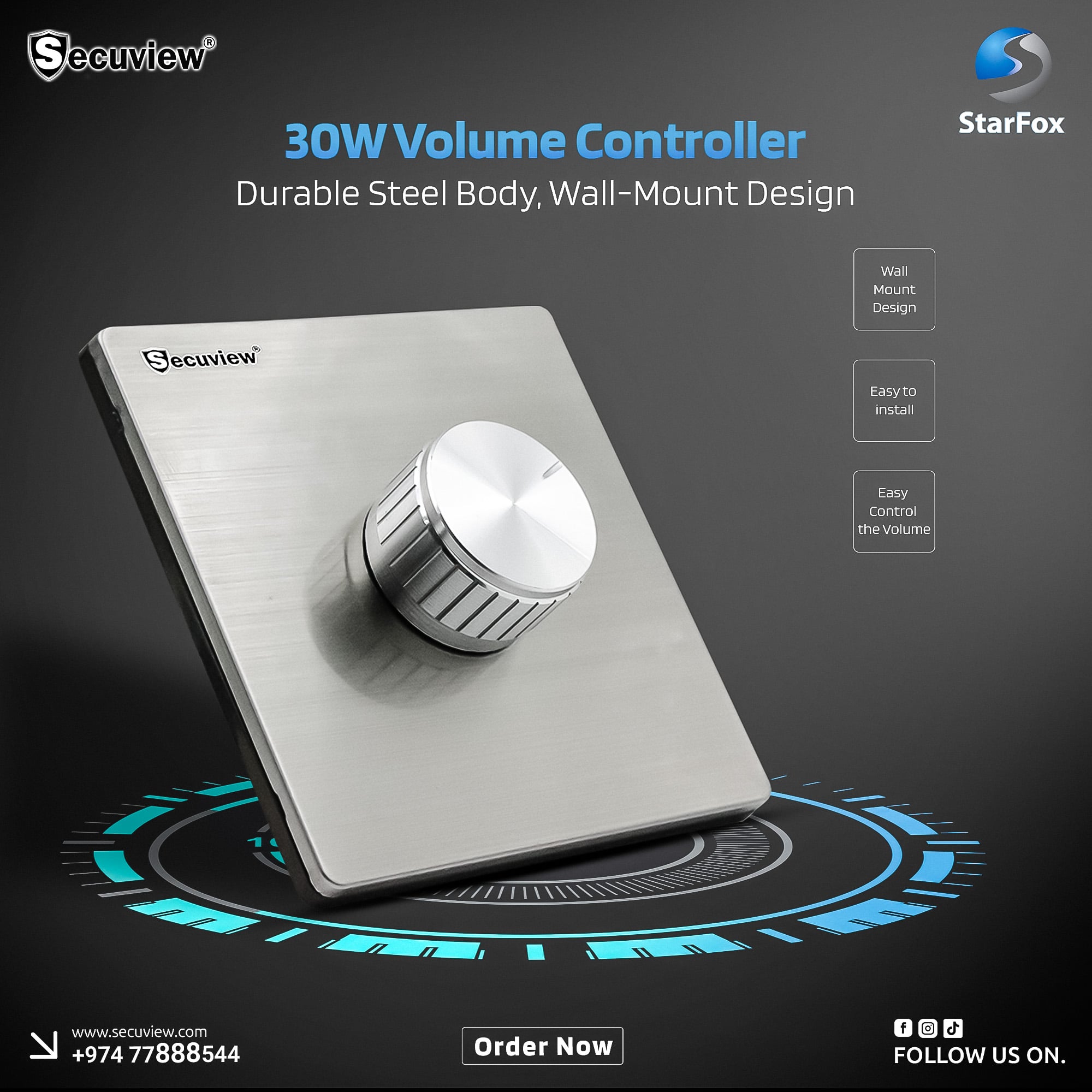 Secuview 30W Volume Controller with Durable Steel Body - Image 1