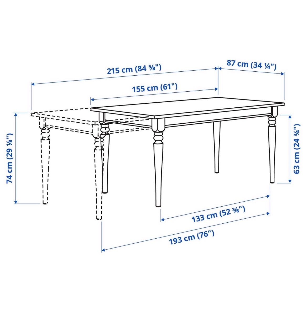 Ikea dining table and 4 chairs - Image 2