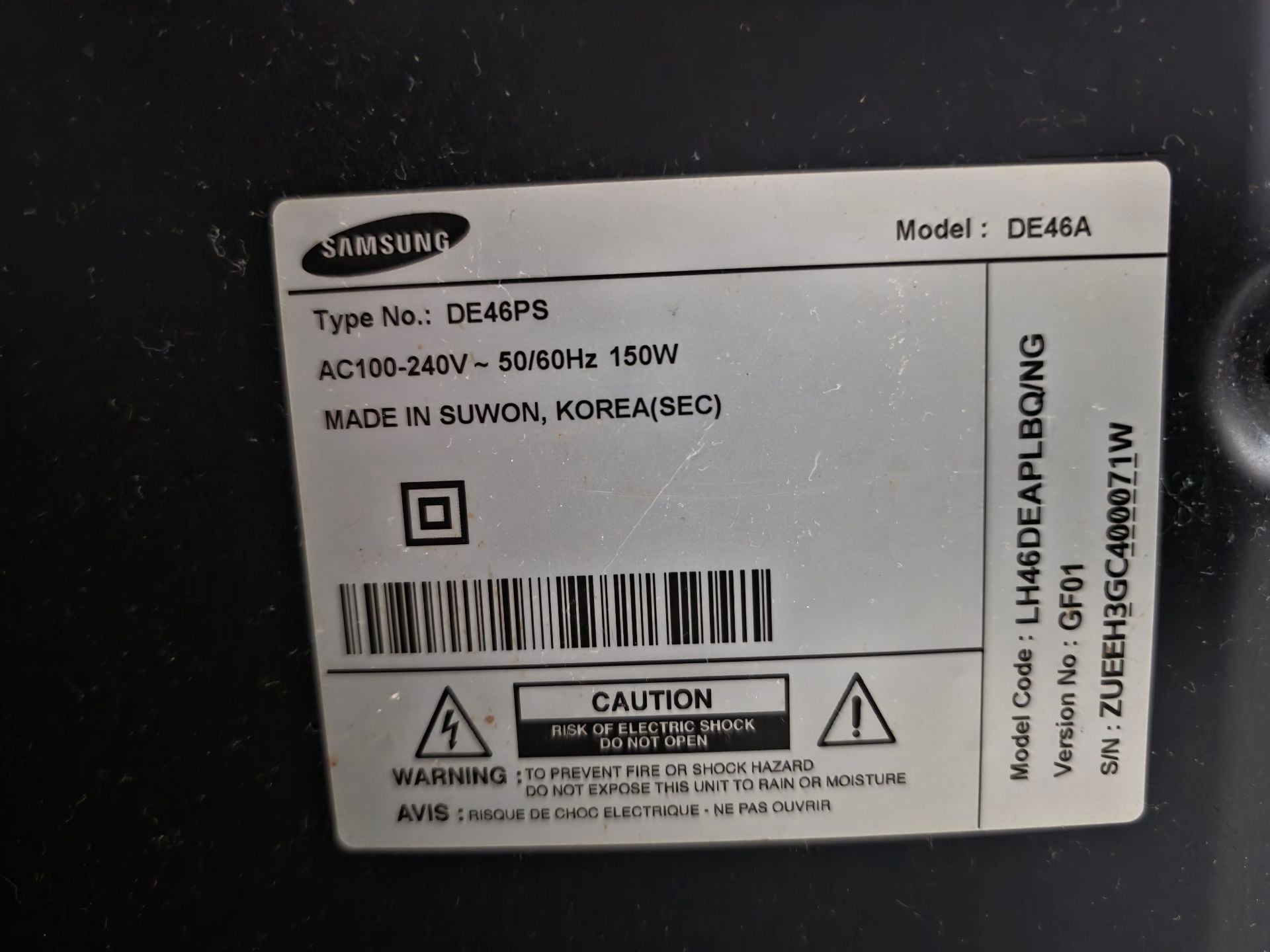 Samsung 46” Full HD Digital Signage LCD TV – Working Perfect - Image 3