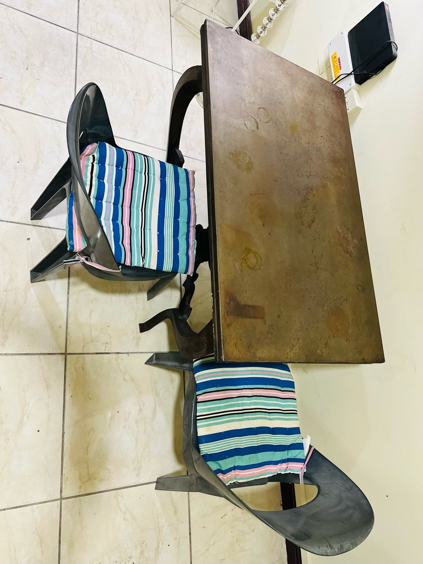 Used steel dining Table with Chairs for Sale - Image 4