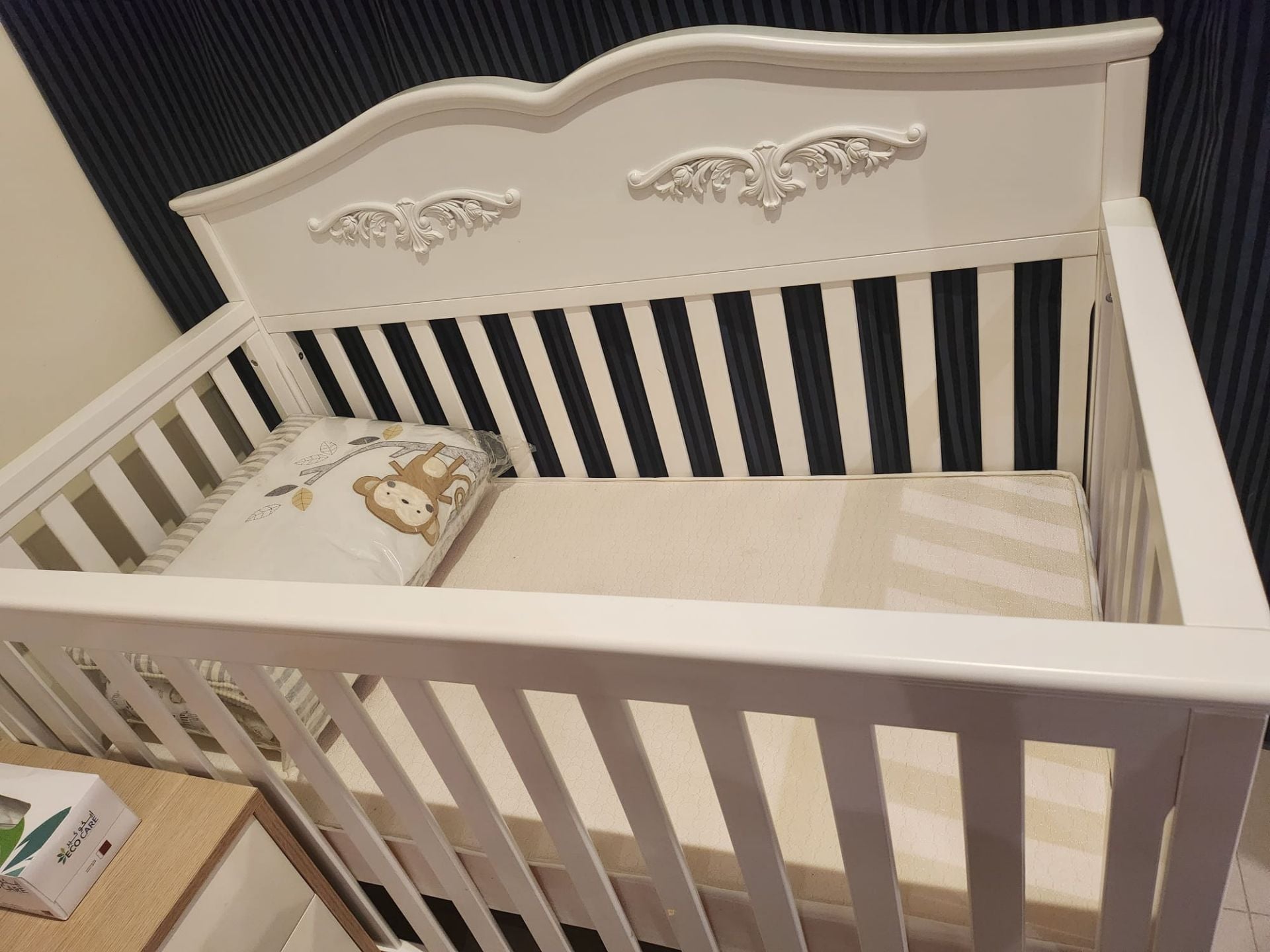 Brand New Baby Cot, mattress with 4 side protection and blanket - Image 1