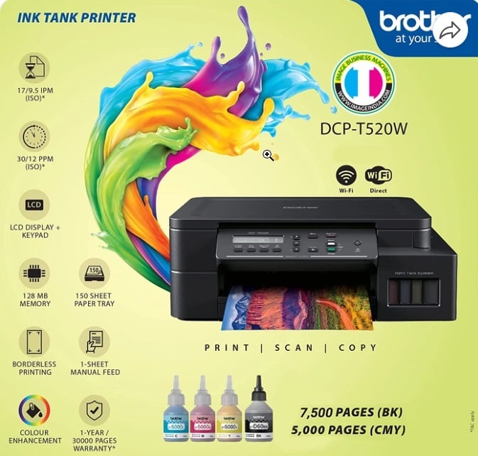 DCP-T520W Ink Tank Wifi Printer - Image 2
