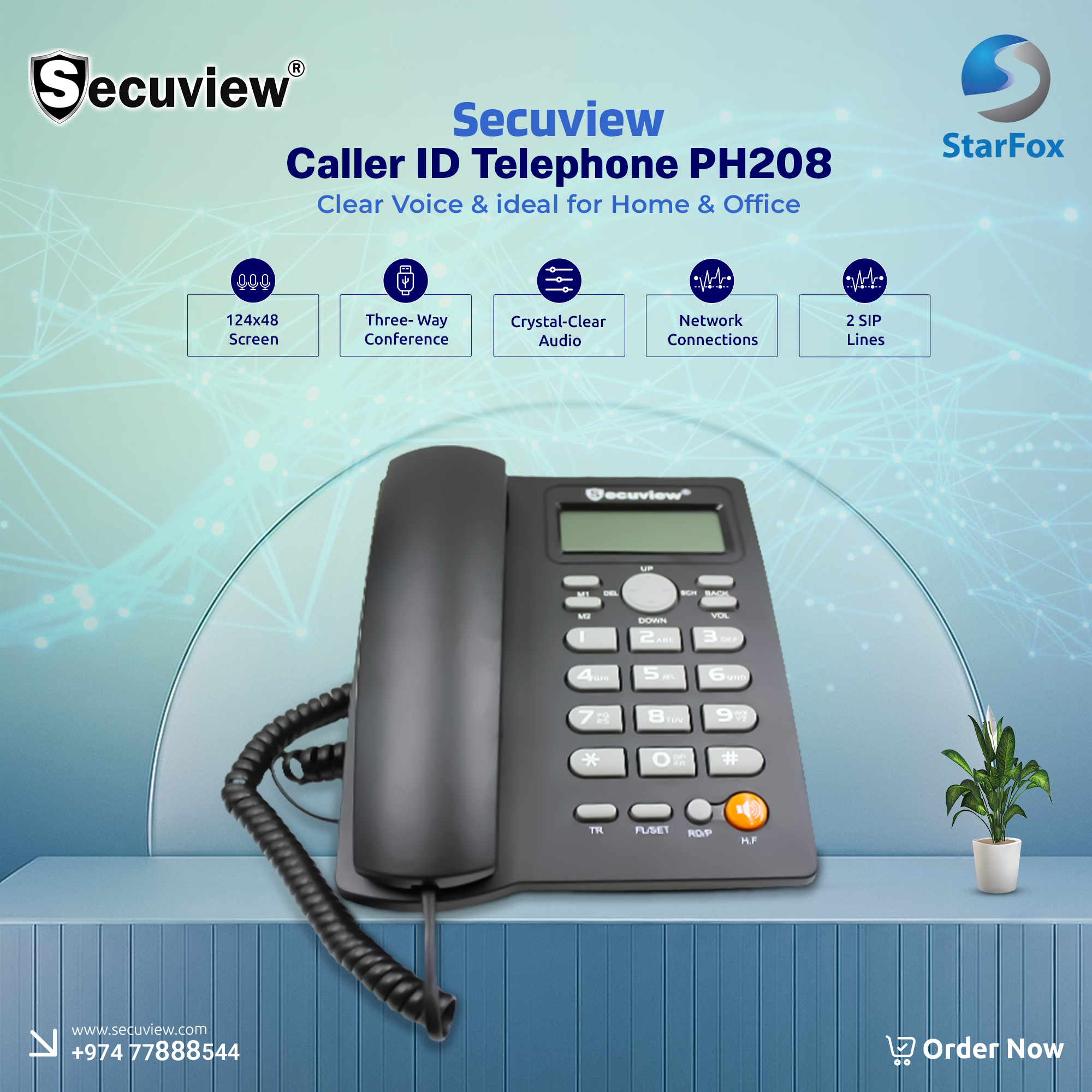 Secuview Caller ID Telephone PH208 - Image 1